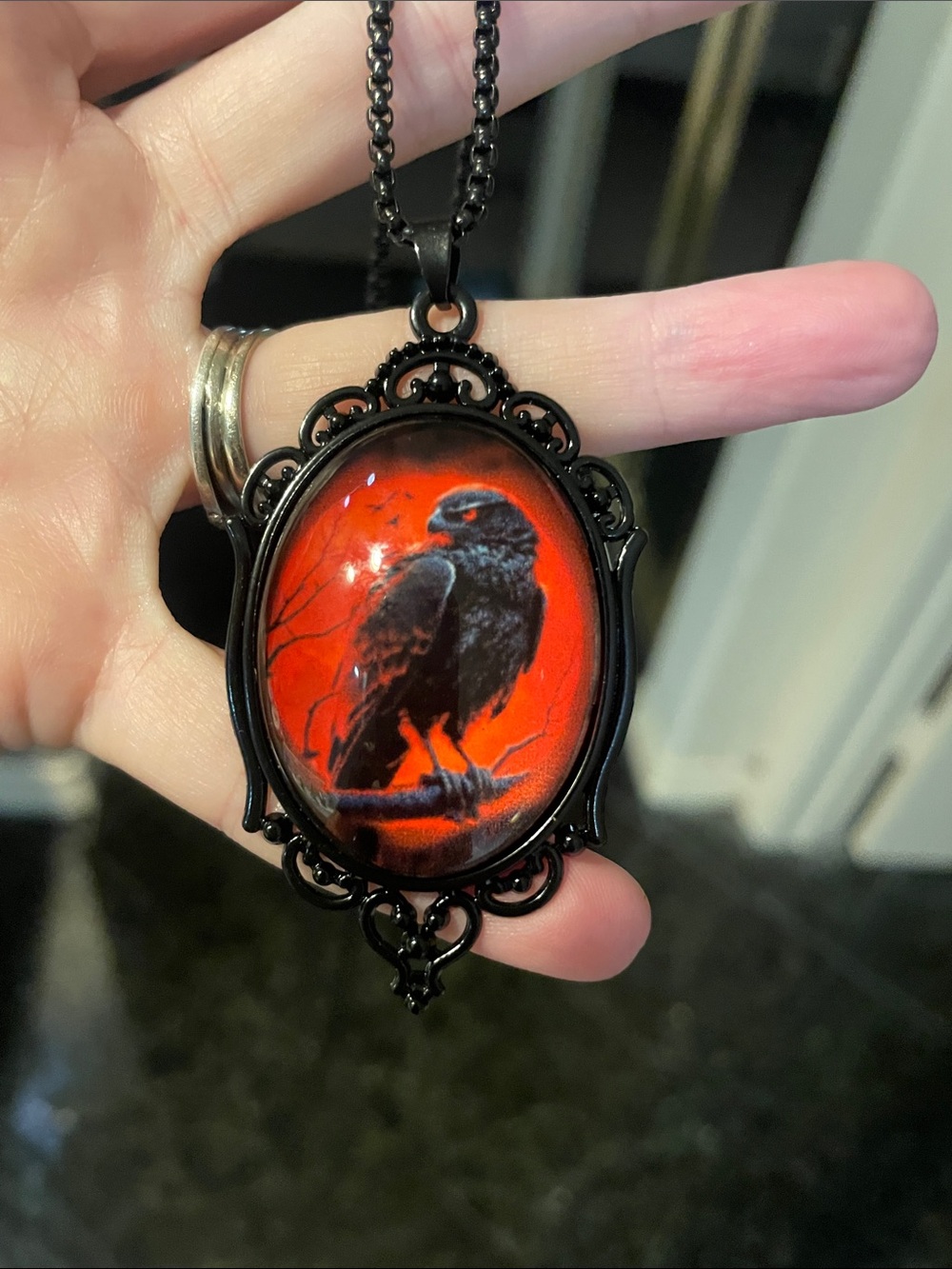 Gothic Raven Pendant - Picture 4 of 4